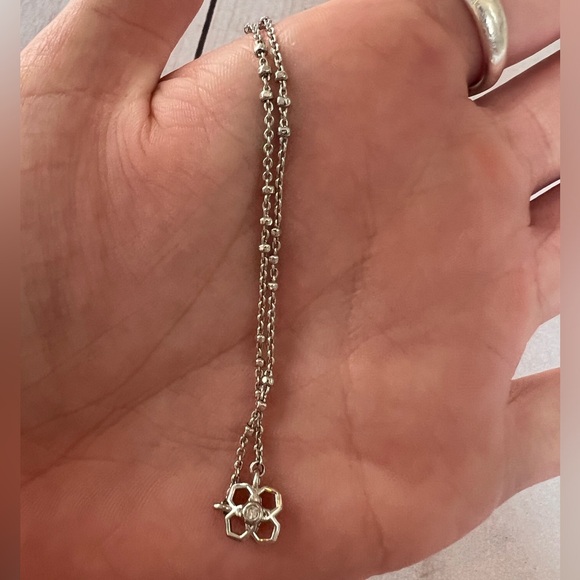 Kendra Scott Rue Earring Studs and Necklace Set Kendra Scott Bundle Silver Women - Picture 2 of 5